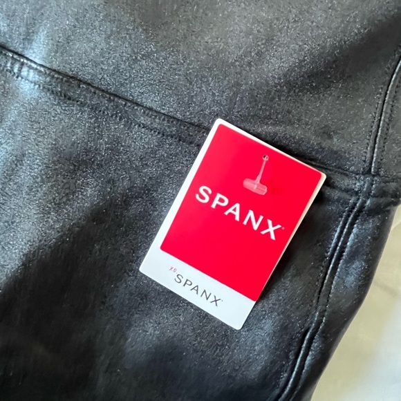 NWT Spanx Black Faux Leather Leggings  SIZE SMALL - Picture 7 of 10